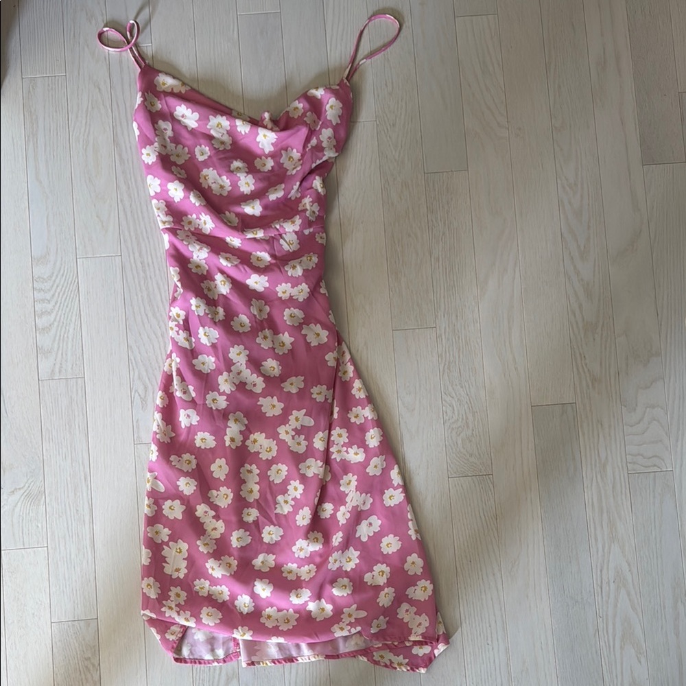 Sugarlips Pink Spaghetti Strap Slip Dress Wedding Guest